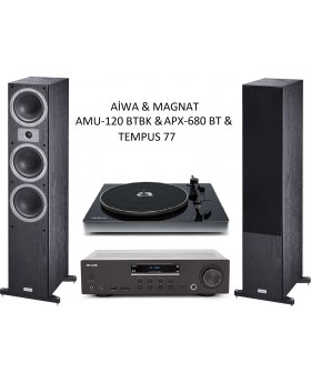 Aiwa AMU-120 BTBK & APX-680 BT & Magnat Tempus 77 Stereo Müzik Sistemi